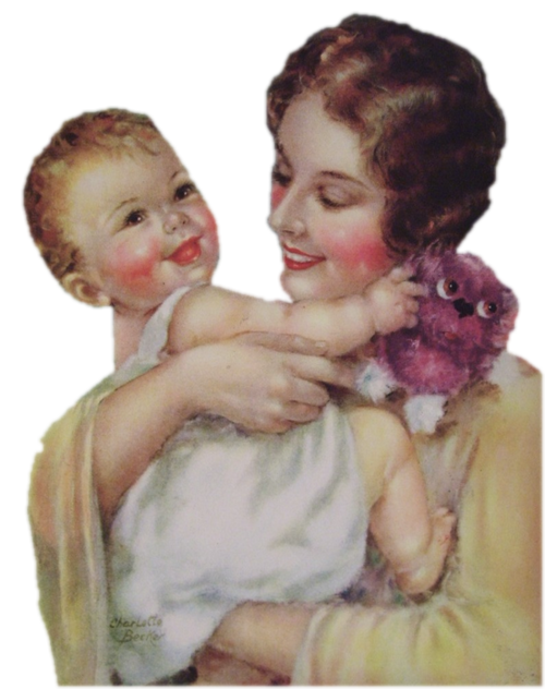 tube png mère enfant vintage