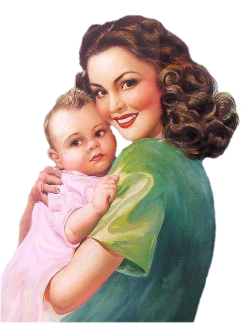 tube png mère enfant vintage