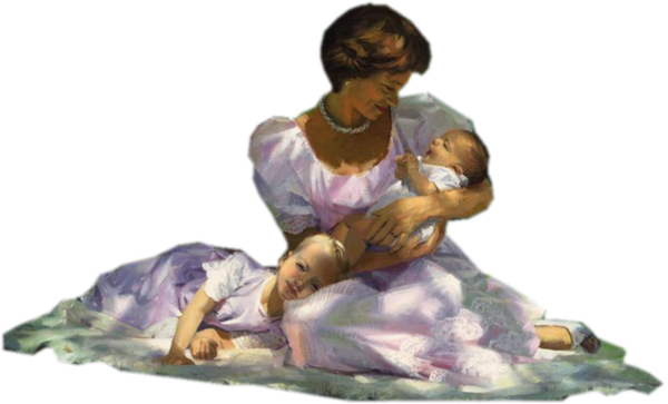 tube png mère enfant vintage