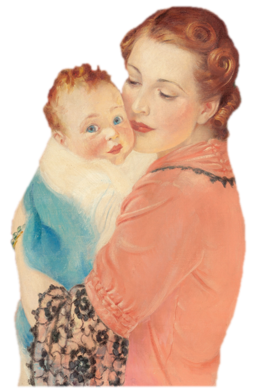 tube png mère enfant vintage