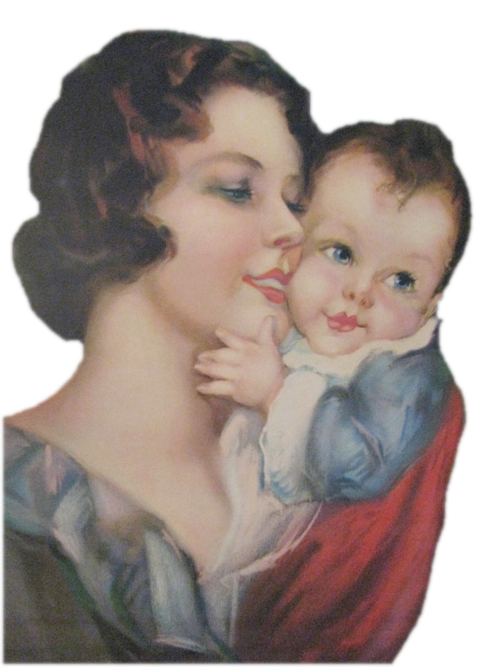 tube png mère enfant vintage