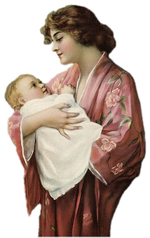 tube png mère enfant vintage